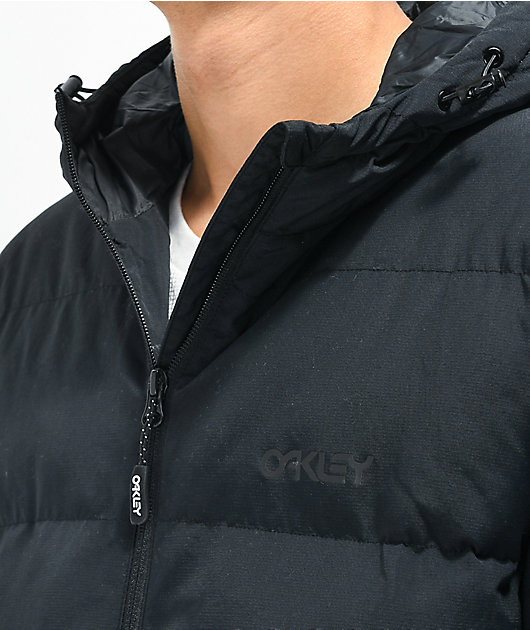 Oakley Black Quilted Hooded Jacket