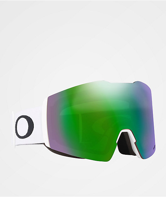 Oakley Fall Line PRIZM White & Jade Iridium Snowboard Goggles