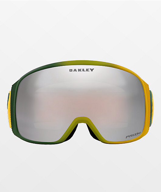 Oakley Flight Tracker L Prizm Black Iridium Hunter Green & Gold Snowboard  Goggles