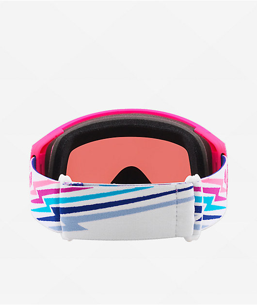 Oakley Flight Tracker M White Bolt & Prizm Snow Sapphire Iridium Snowboard Goggles