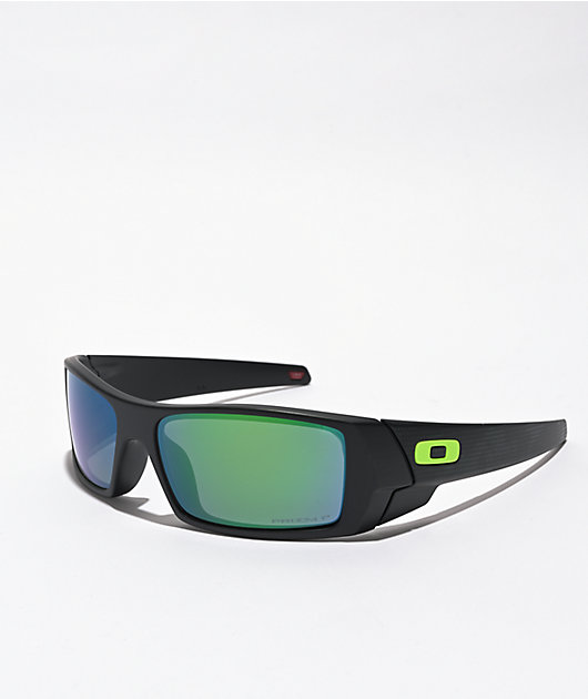 Oakley Gascan Matte Black  Green High Resolution Sunglasses