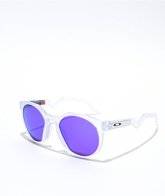 Oakley HSTN Matte Clear & Violet Prizm Sunglasses