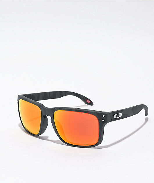 Oakley Holbrook Black Camo & Ruby Prizm Sunglasses