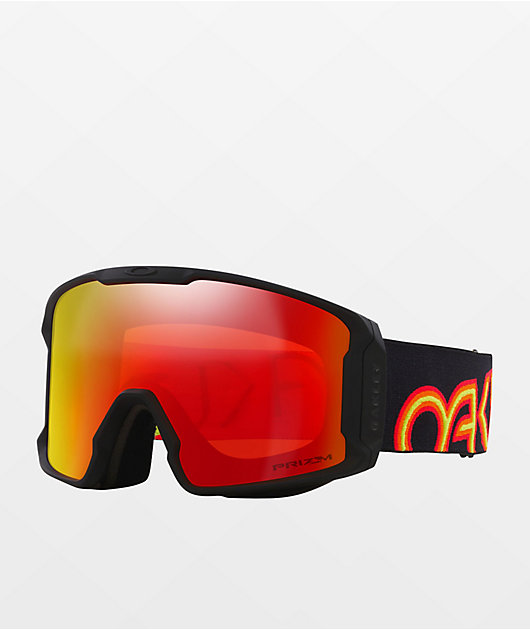 Oakley Line Miner L Black Fire \u0026 Prizm Torch Snowboard Goggles | Zumiez