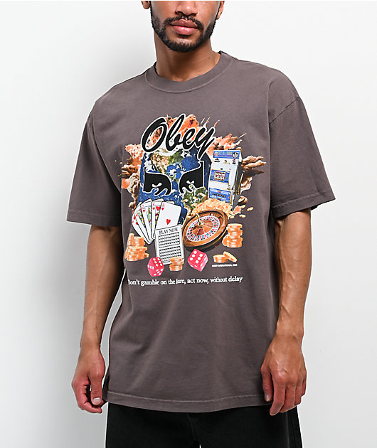 Obey Act Now Charcoal T-Shirt | Zumiez