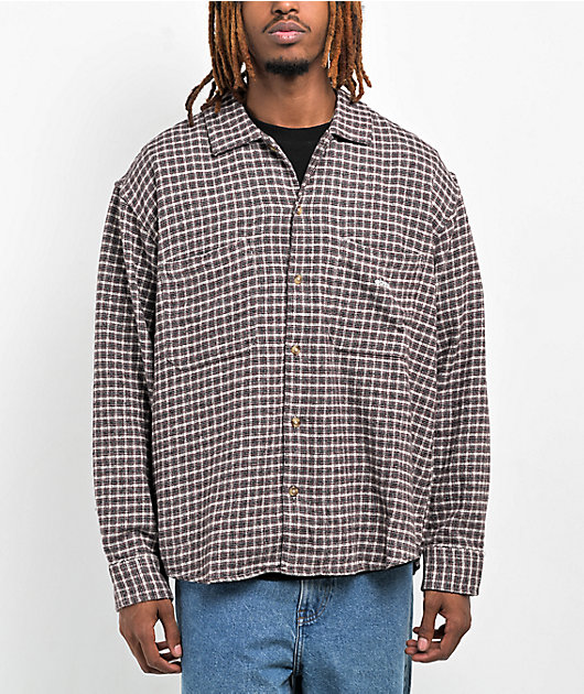 Obey Bigwig Micro Plaid Long Sleeve Flannel | Zumiez