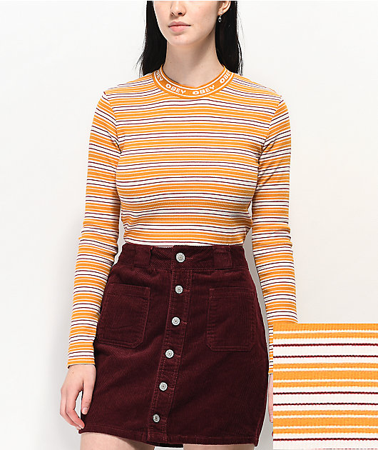 White \u0026 Red Stripe Long Sleeve T-Shirt