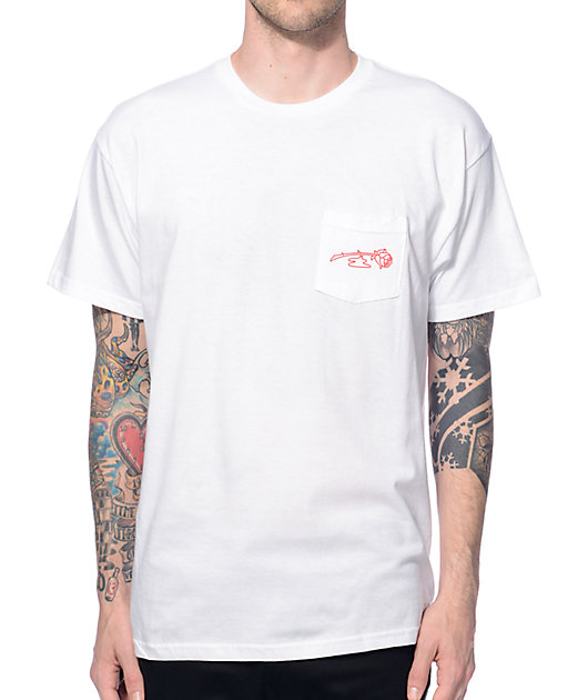 Obey Blood Rose White Pocket T-Shirt