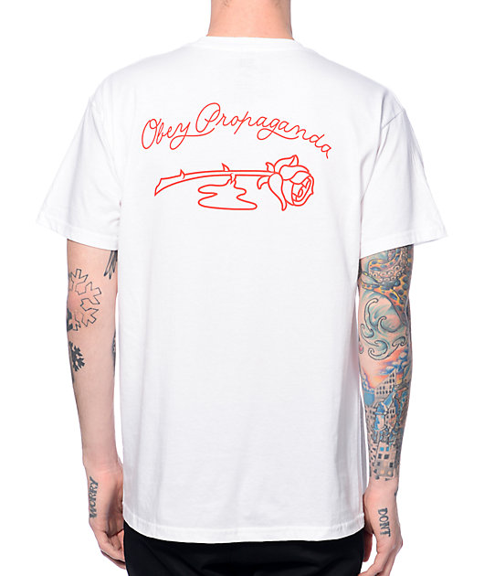 Obey Blood Rose White Pocket T-Shirt
