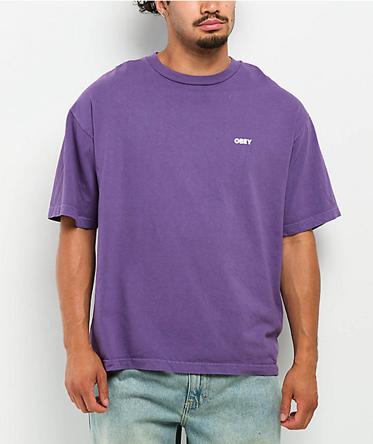 Obey Bold Icon Face Purple Boxy T-Shirt