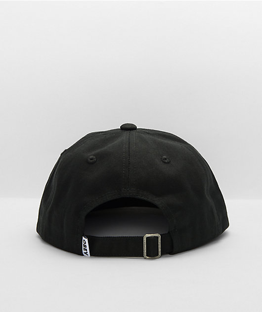 Obey Bold Label Black Strapback Hat