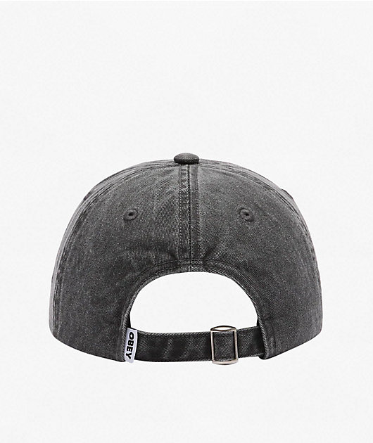 Obey Bold Pigment Black Strapback Hat