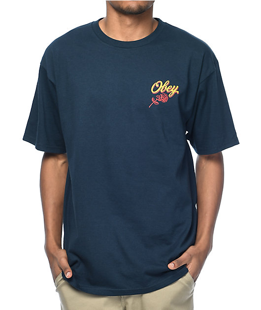 Obey Careless Whisper Navy T-Shirt