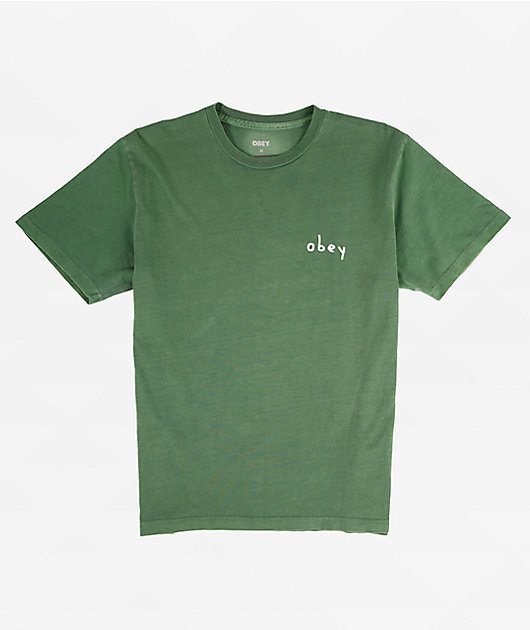 Obey Cartoon Flower Green T-Shirt