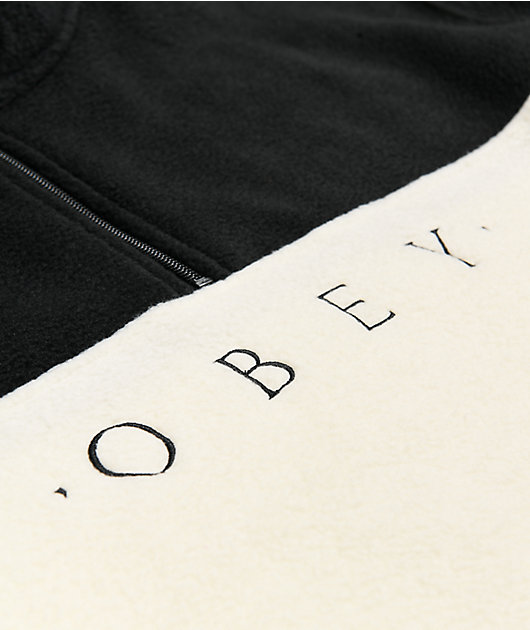 Obey Channel White & Black Tech Fleece Sweatshirt