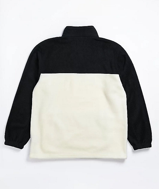 ジャッキー Obey Channel White & Black Mock Neck Fleece Sweatshirt | Zumiez