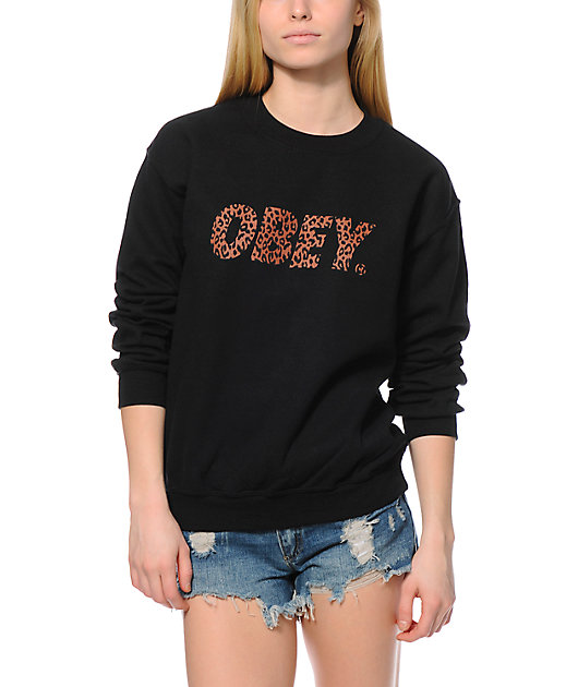 obey cheetah print sweatshirt