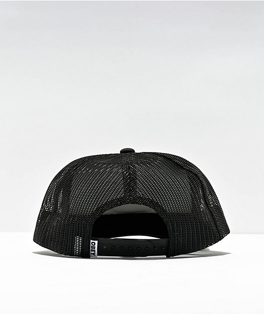 Obey Chisel Black Trucker Hat