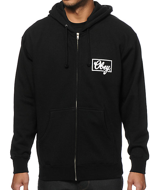 obey zip up hoodie