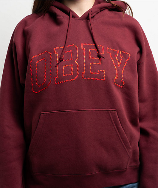 Maroon obey hoodie sale