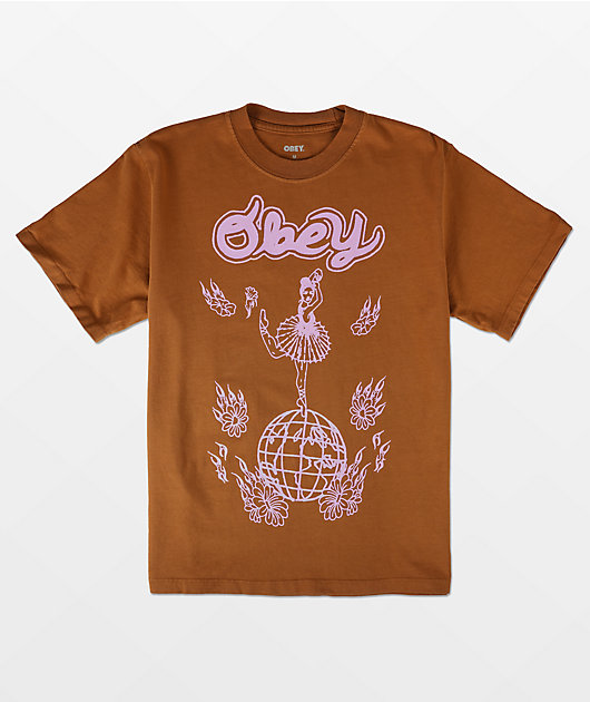 Obey Dancing On Top Brown T-Shirt