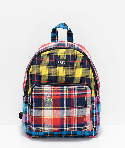 plaid mini backpack