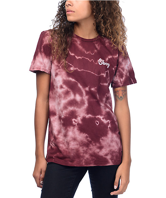 Obey Distressed Dewallen Burgundy Tie 