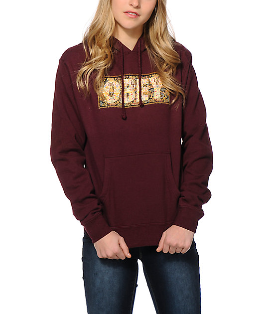 maroon obey hoodie