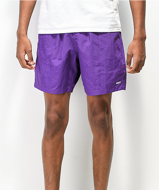 obey purple shorts