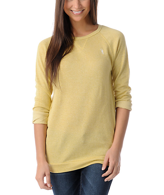 light yellow crew neck sweatshirt