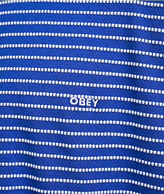 Obey Edwin Striped Blue Knit T-Shirt