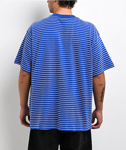 Obey Edwin Striped Blue Knit T-Shirt
