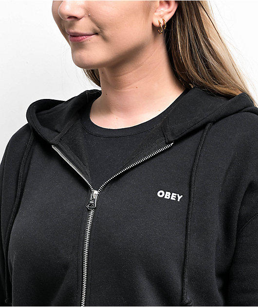 Obey Established Works Black Zip Hoodie