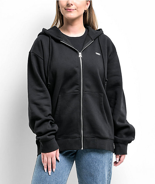 Obey Established Works Black Zip Hoodie