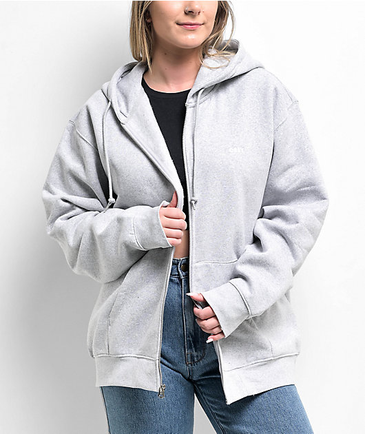 Obey Established Works Grey Zip Hoodie | Zumiez