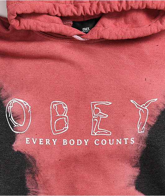Obey Every Body Counts Pink & Black Tie Dye Hoodie