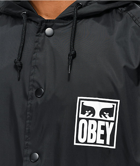 obey eyes icon black coaches jacket