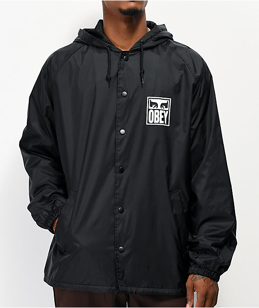 obey eyes icon black coaches jacket