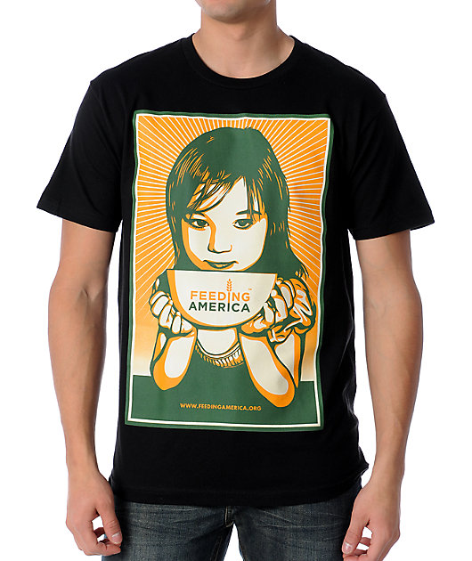 Obey Feeding America Black T-Shirt | Zumiez