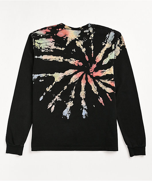 Obey Firecracker Black Tie Dye Long Sleeve T-Shirt