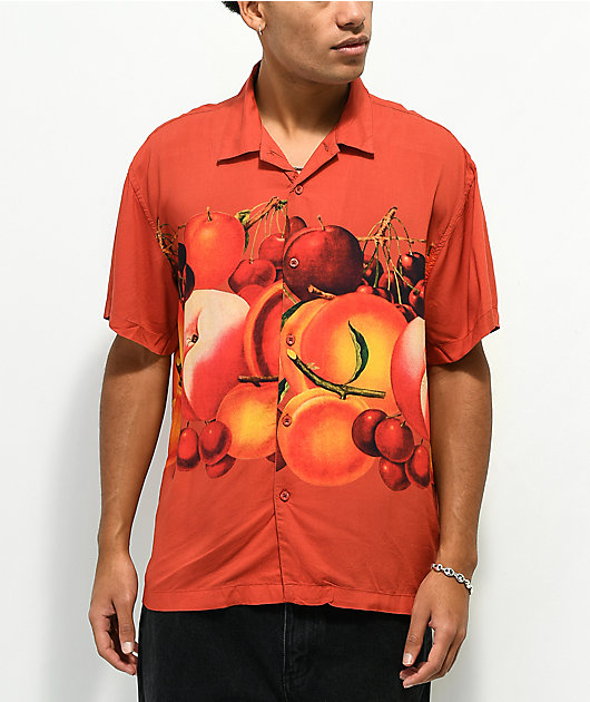 Diktat grill hvile Obey Fruit Bowl Red Short Sleeve Button Up Shirt