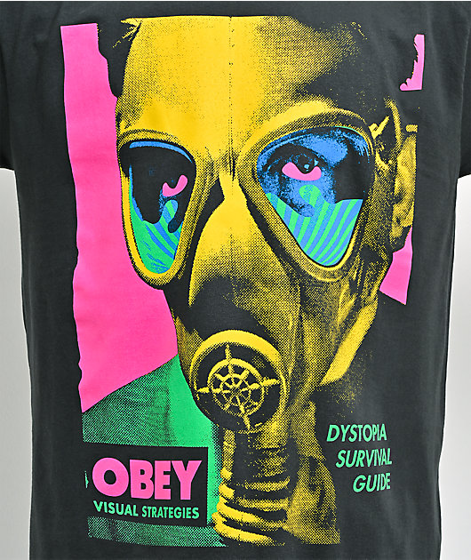 Obey Gas Mask Charcoal T-Shirt