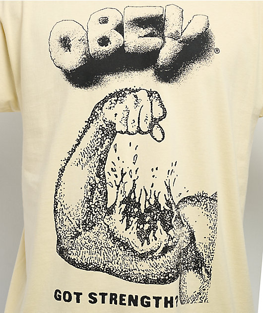 Obey Got Strength Pale Yellow T-Shirt