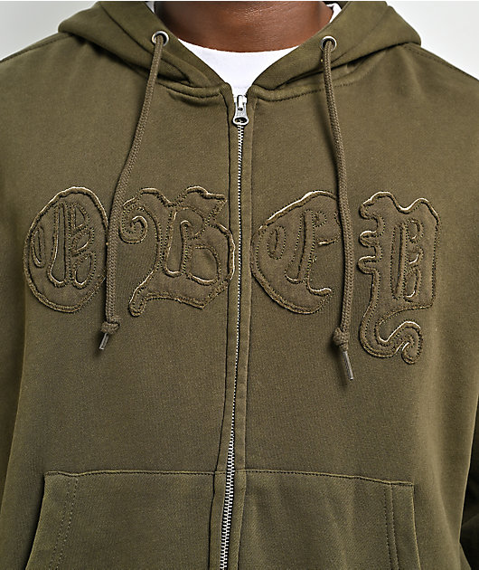 Obey Gothic Green Zip Hoodie