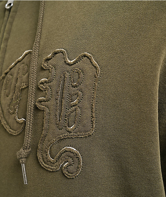 Obey Gothic Green Zip Hoodie