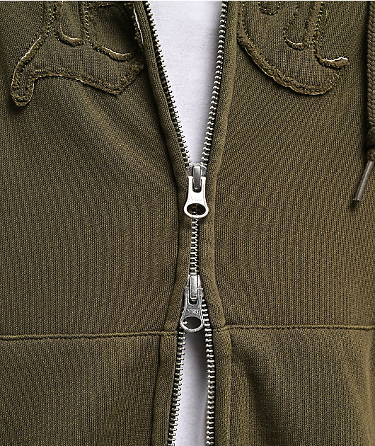 Obey Gothic Green Zip Hoodie