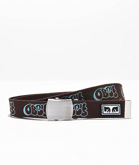 Obey Graffiti Brown Web Belt | Zumiez