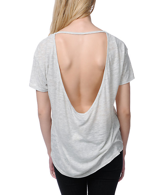 Obey Graffiti Rose Oatmeal Low Back T-Shirt