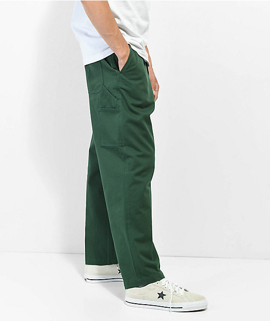 Obey Hardwork Pantalones de carpintero verdes