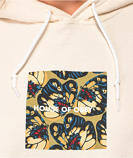 Obey House Of Obey Butterfly Cream Hoodie